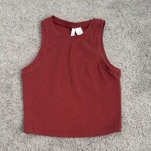 Tilly’s Brick Red Ribbed Crop Tank Top
